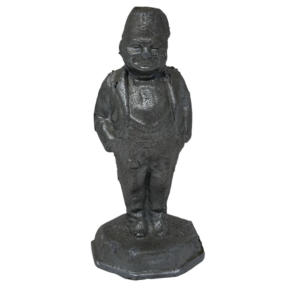 Vintage Cast Iron Happy Shriner Miniature Figurine 5” - Unpainted
